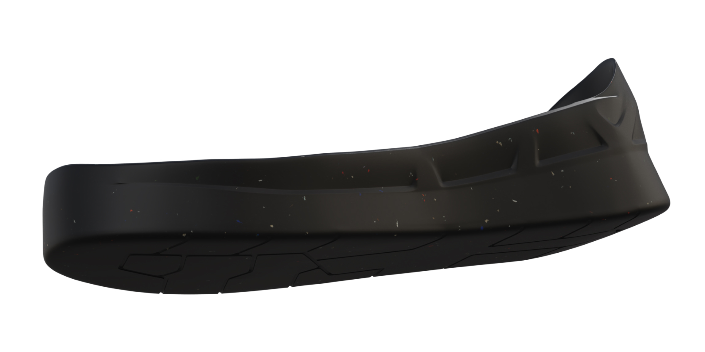 Visual of just the thick, black MACSOLE rubber outsole technology with high side walls to protect interior layers.