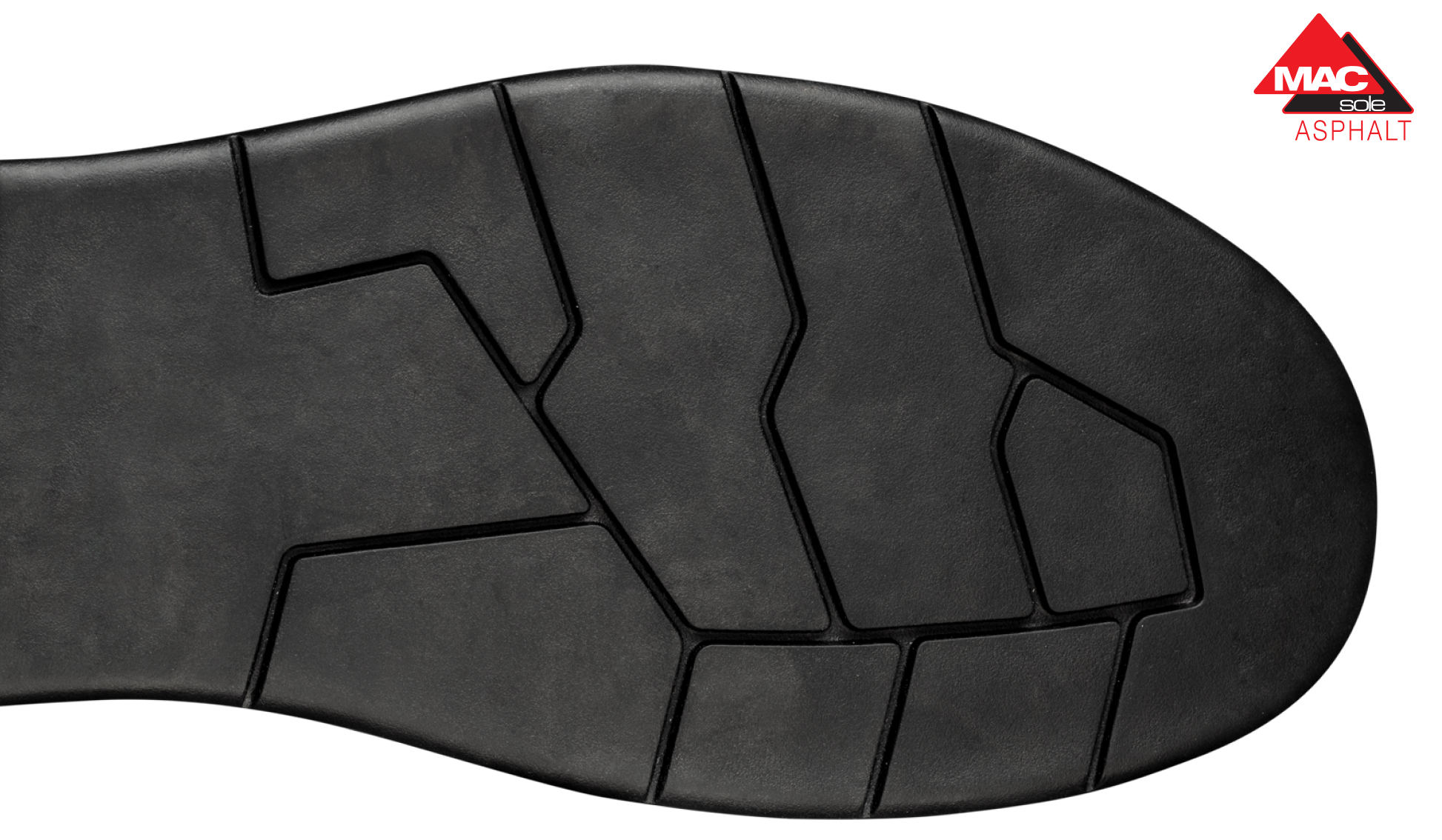 Up-close view of the Asphalt boot’s sole, showcasing the slip-resistant flex grooves included on the non-marking sole