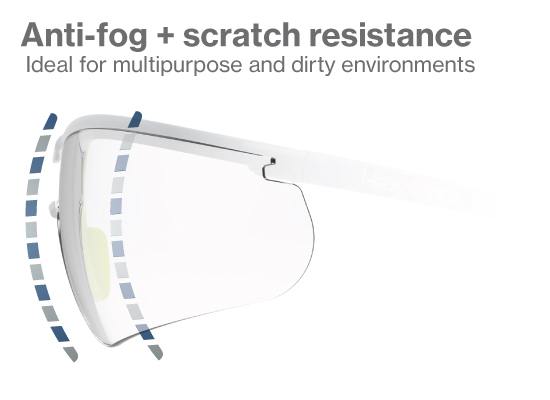 HexArmor's dual anti-fog and scratch-resistant lenses are ideal for multi-purpose or dirty environments.