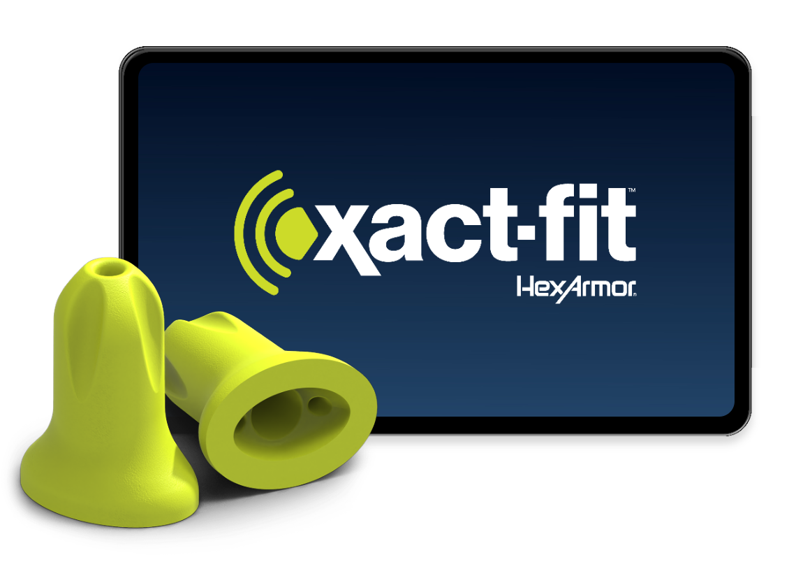 xact Fit™ tablet and earplugs