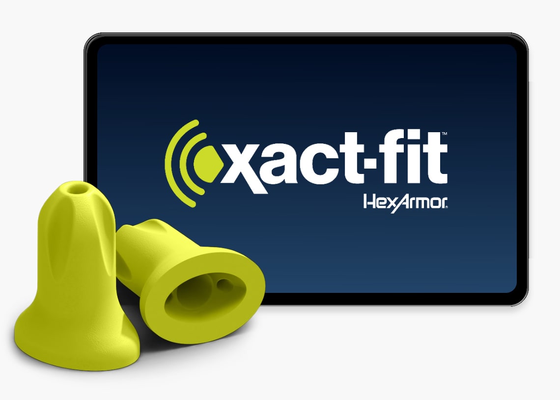 xact Fit™ tablet and earplugs